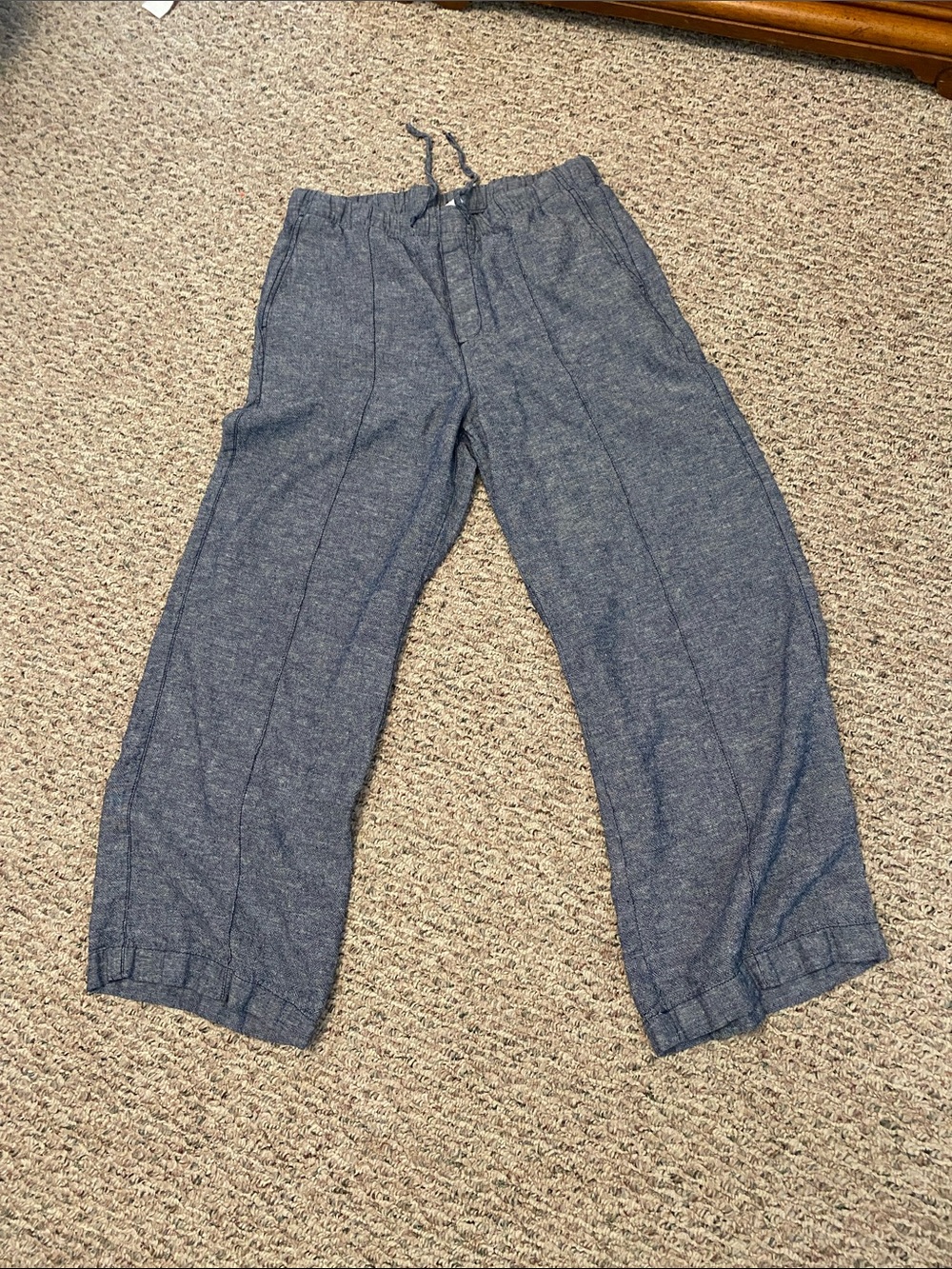 GAP Women's Heathered Blue Drawstring Lounge Pants